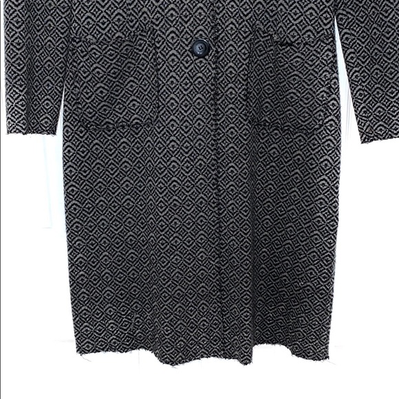 Nine West Gray Pattered Distressed Coat Sz M - Picture 2 of 8